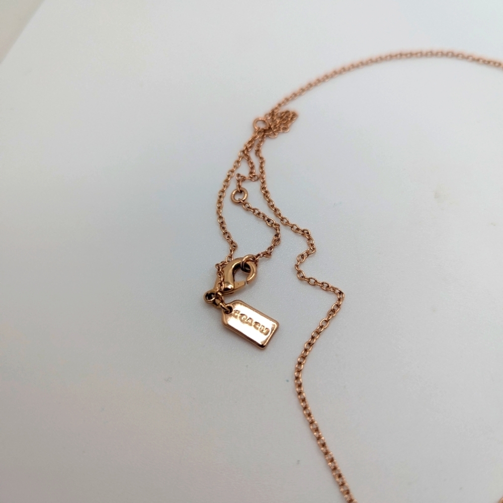 NWOT Coach Rose Gold Necklace - Picture 4 of 5